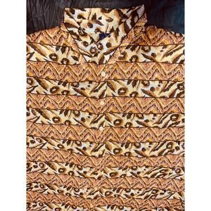 20 Blouse Resource Women Polyester Animal Print Stripe LS Button Feminine Thin